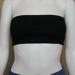 LF Seek the Label Black Ribbed Bandeau Bra Small NWT